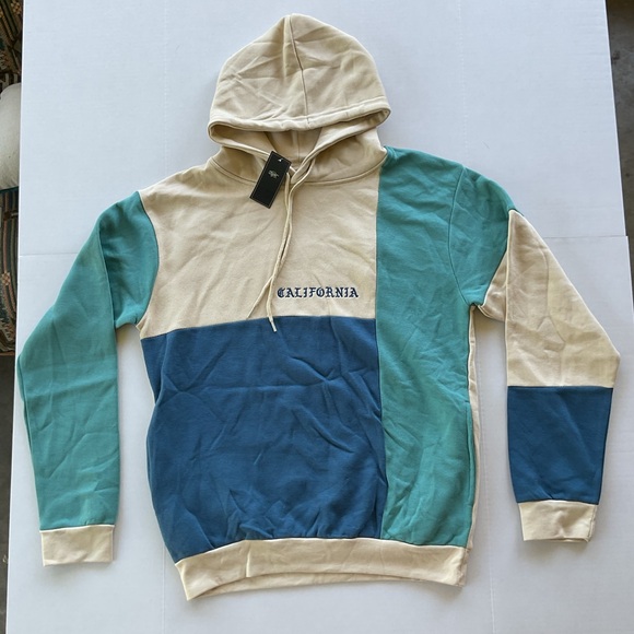 Eighty Eight Other - NWT Eighty Eight Brand California Tan Teal Blue Hoodie Sweatshirt Men’s Medium